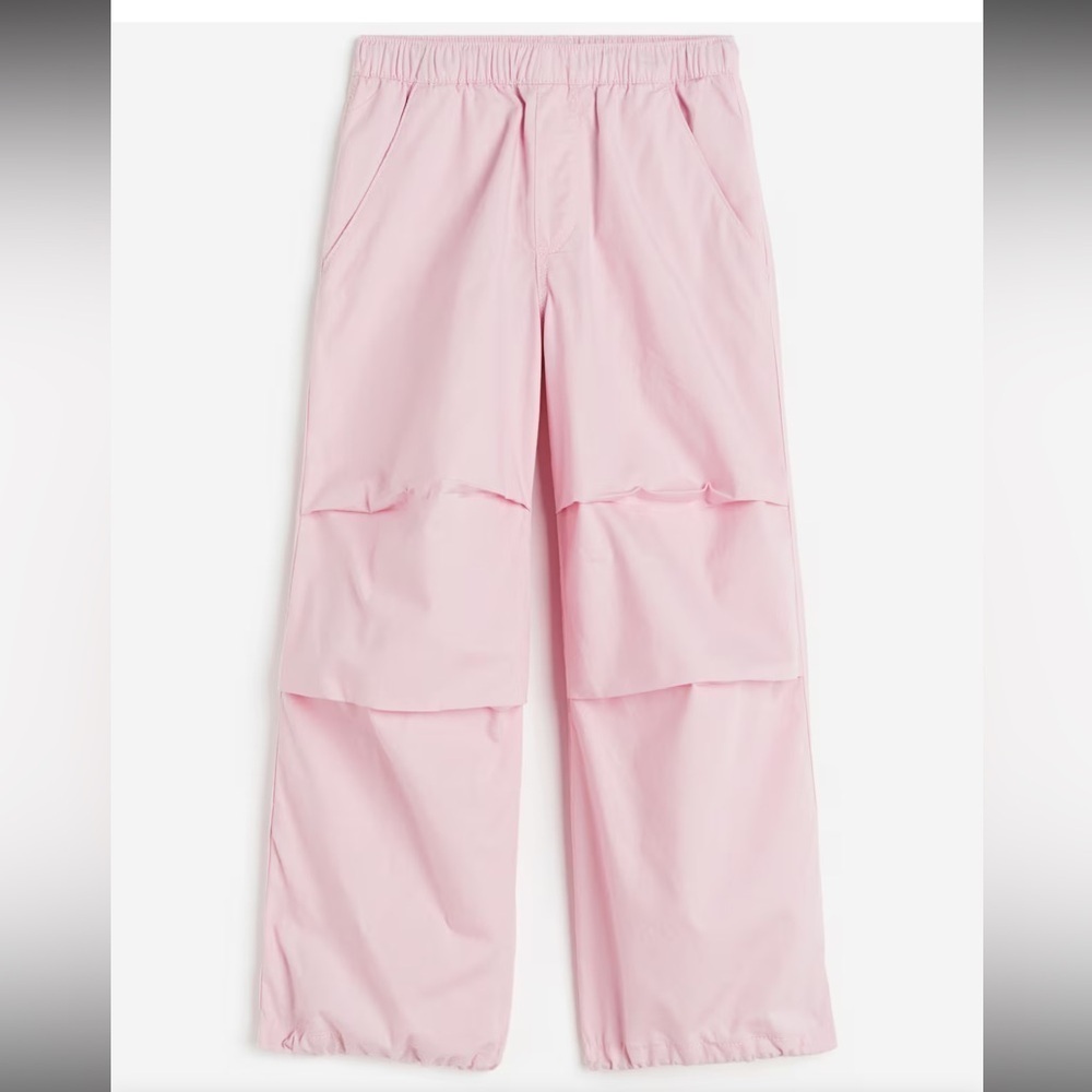 H&M Girls Pink Parachute Casual Trouser Pants Size 12
